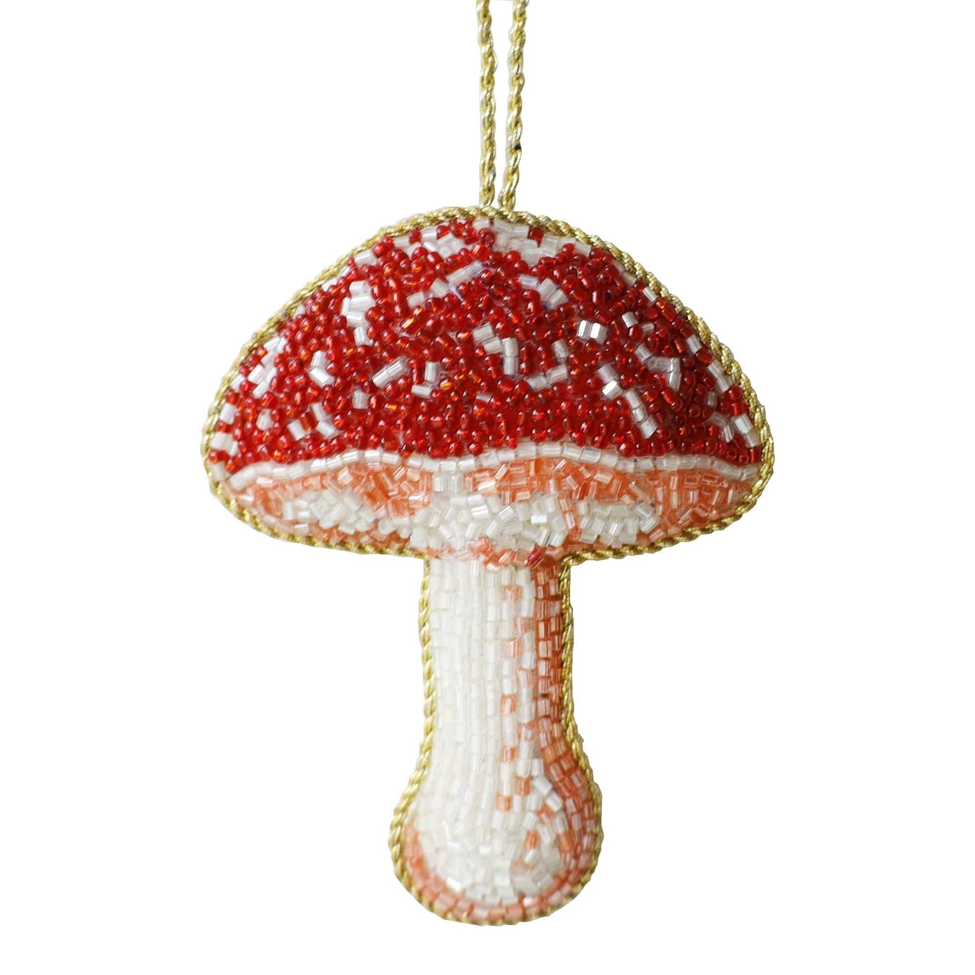 Beaded Mushroom Hanging Decoration