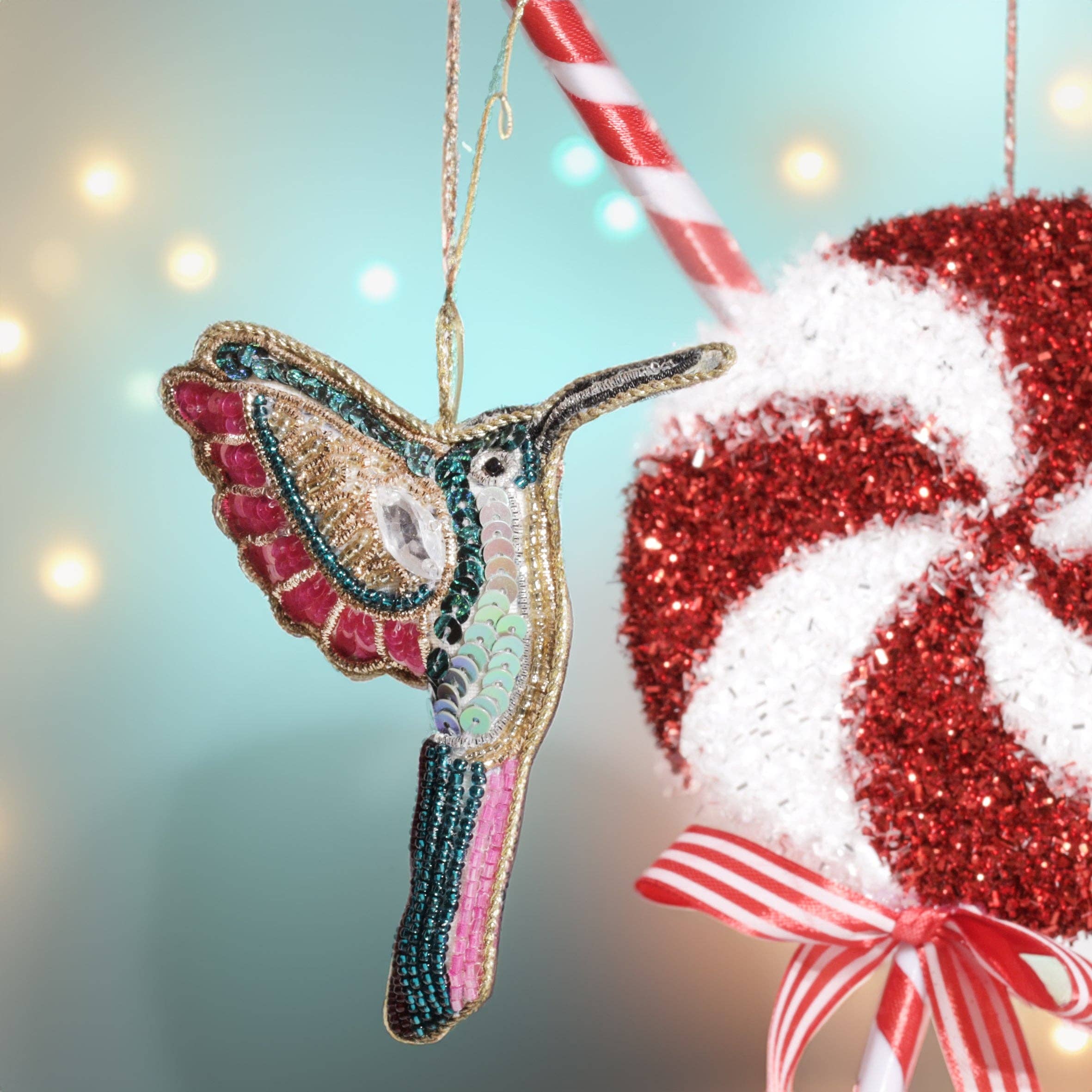 Beaded Hummingbird Hanging Decoration