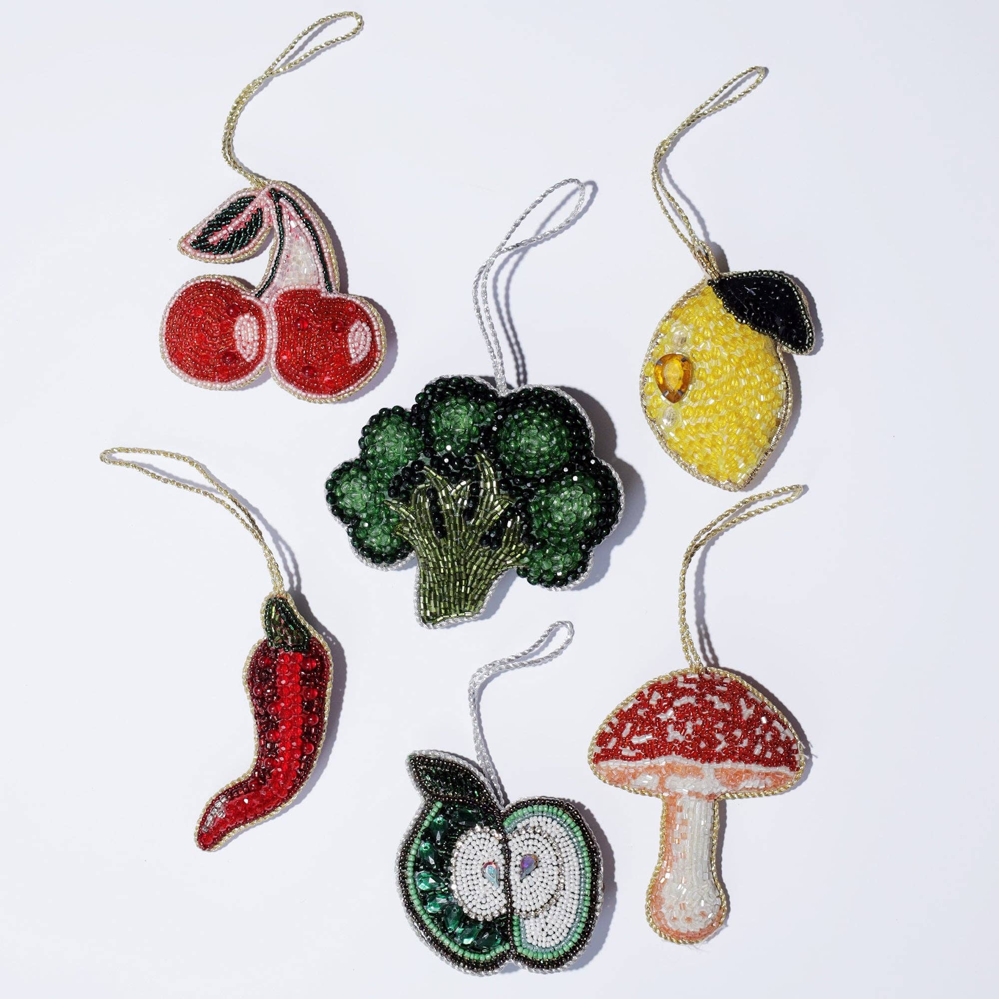 Beaded Mushroom Hanging Decoration
