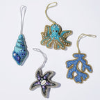 Beaded Blue Shell Hanging Decoration